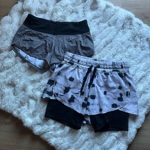 lululemon athletica bundle of two pairs of Black and Gray Athletic Shorts